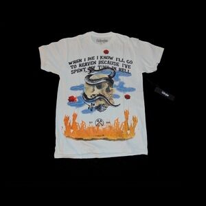 Civil Regime White Graphic Skull Tee - Short Sleeve